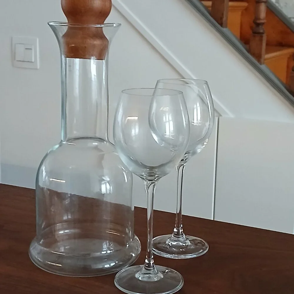 Glass Carafe with Wood Stopper